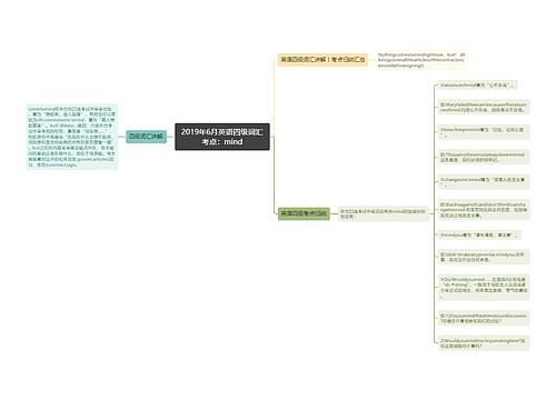 2019年6月英语四级词汇考点：mind