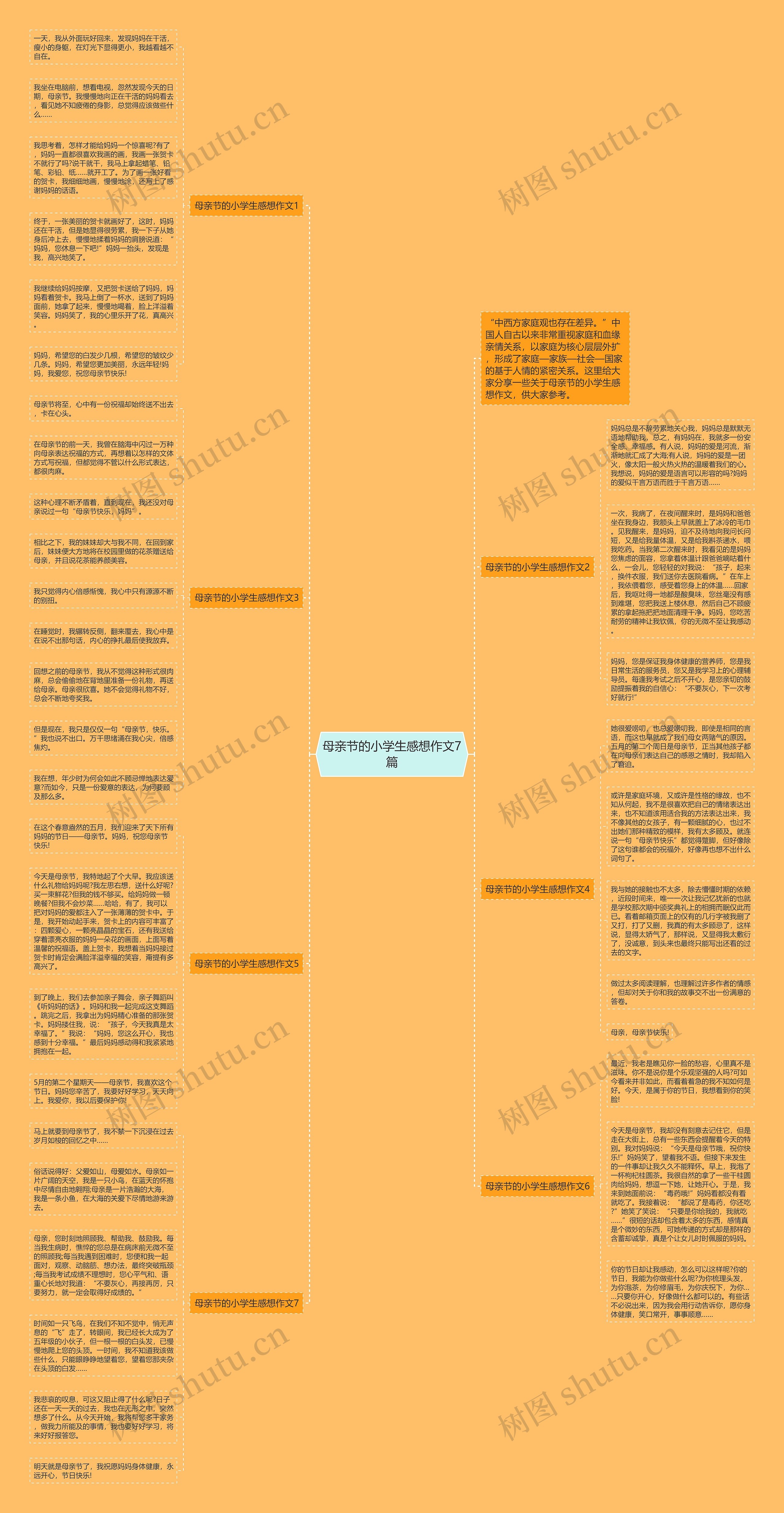 母亲节的小学生感想作文7篇思维导图