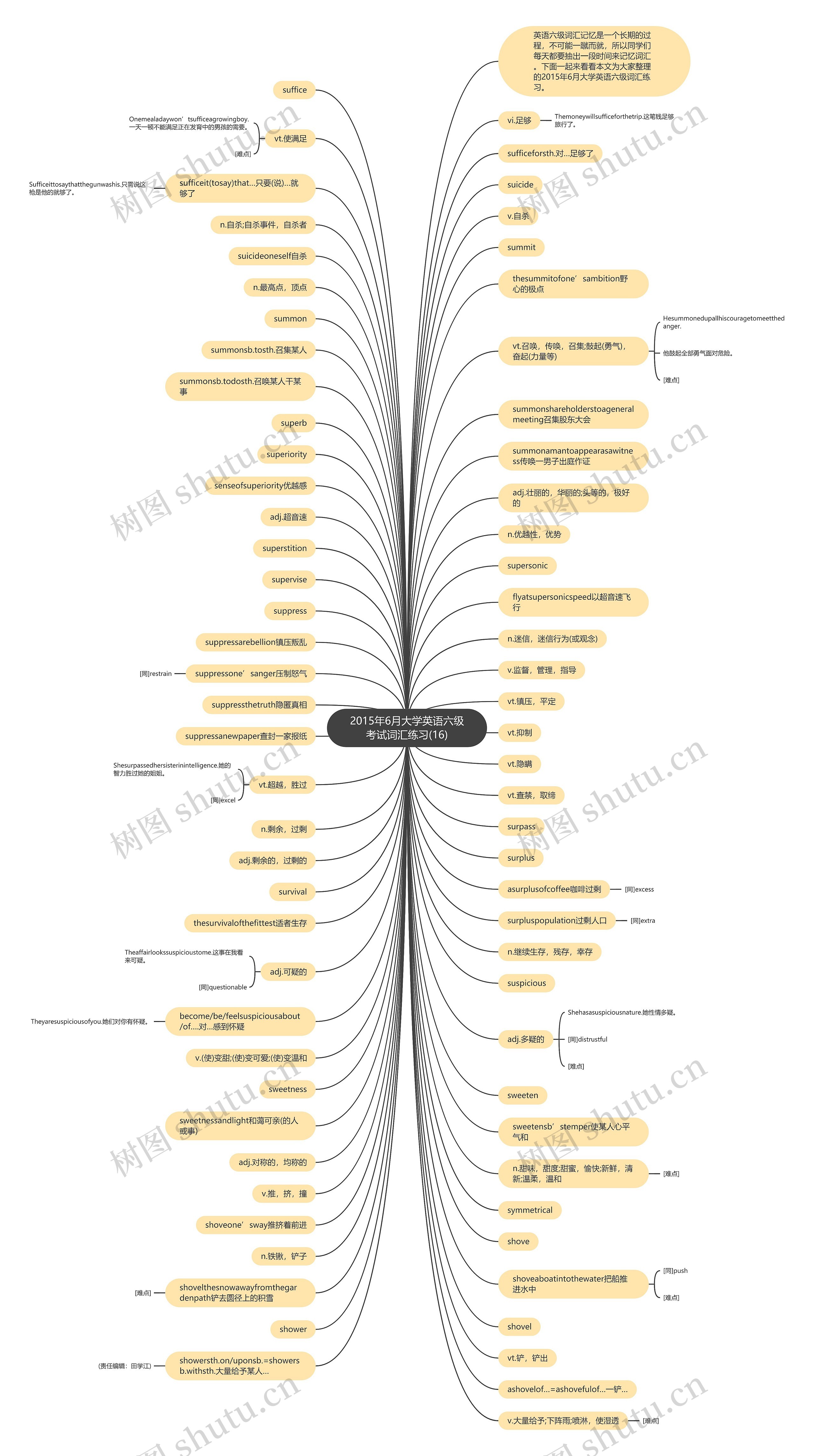 2015年6月大学英语六级考试词汇练习(16)思维导图