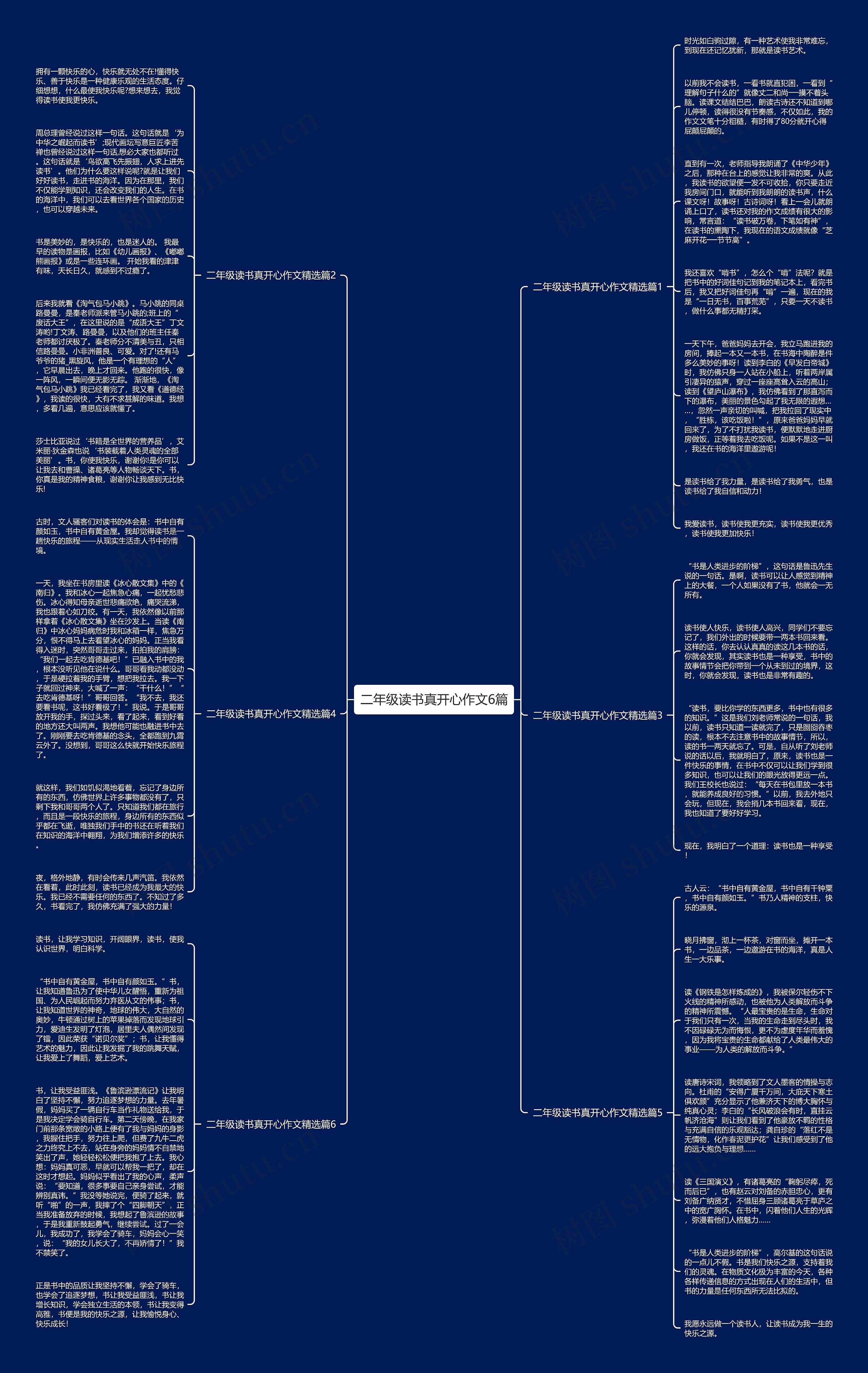 二年级读书真开心作文6篇思维导图