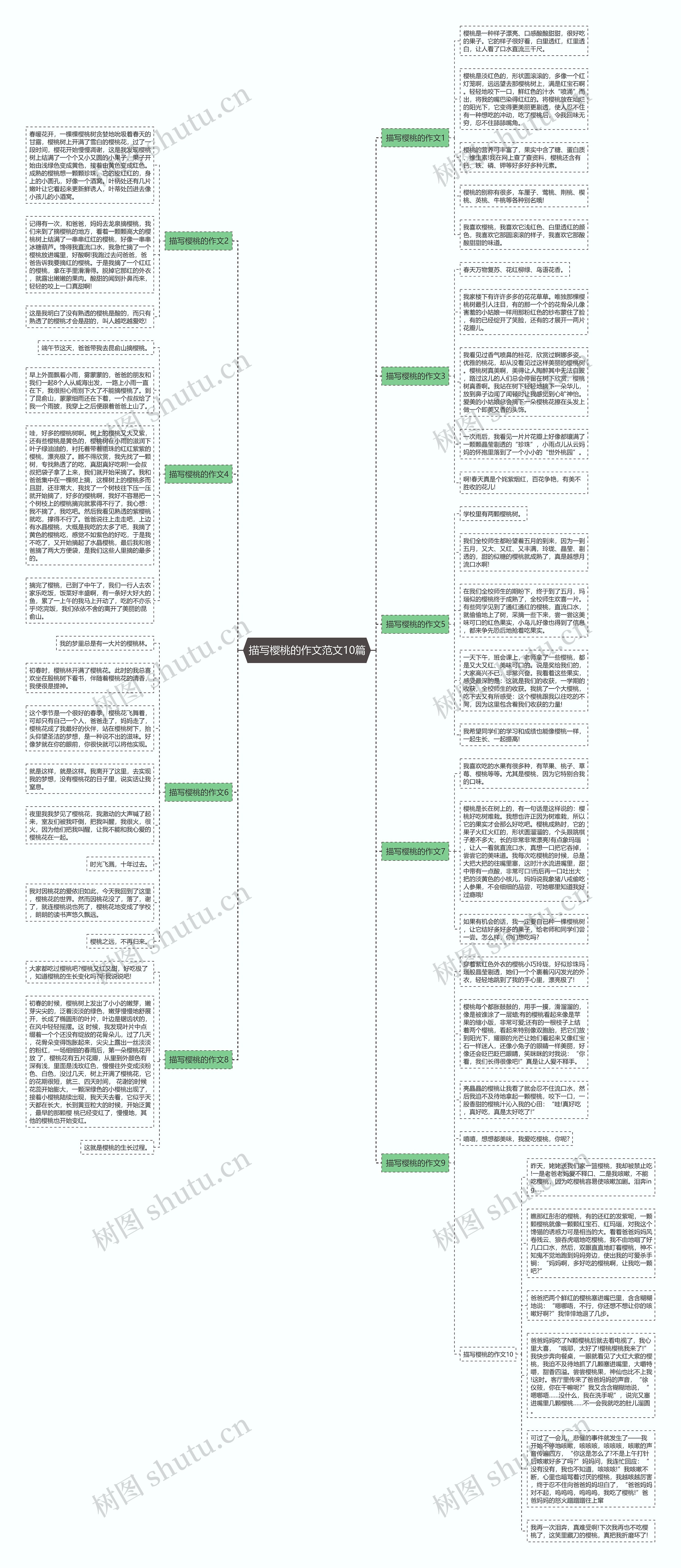 描写樱桃的作文范文10篇思维导图