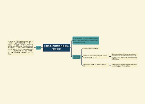 2018年12月英语六级听力关键句33