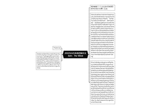 2022年6月英语四级作文范文:The Wind 2022年6月英语四级作文范文:The Wind