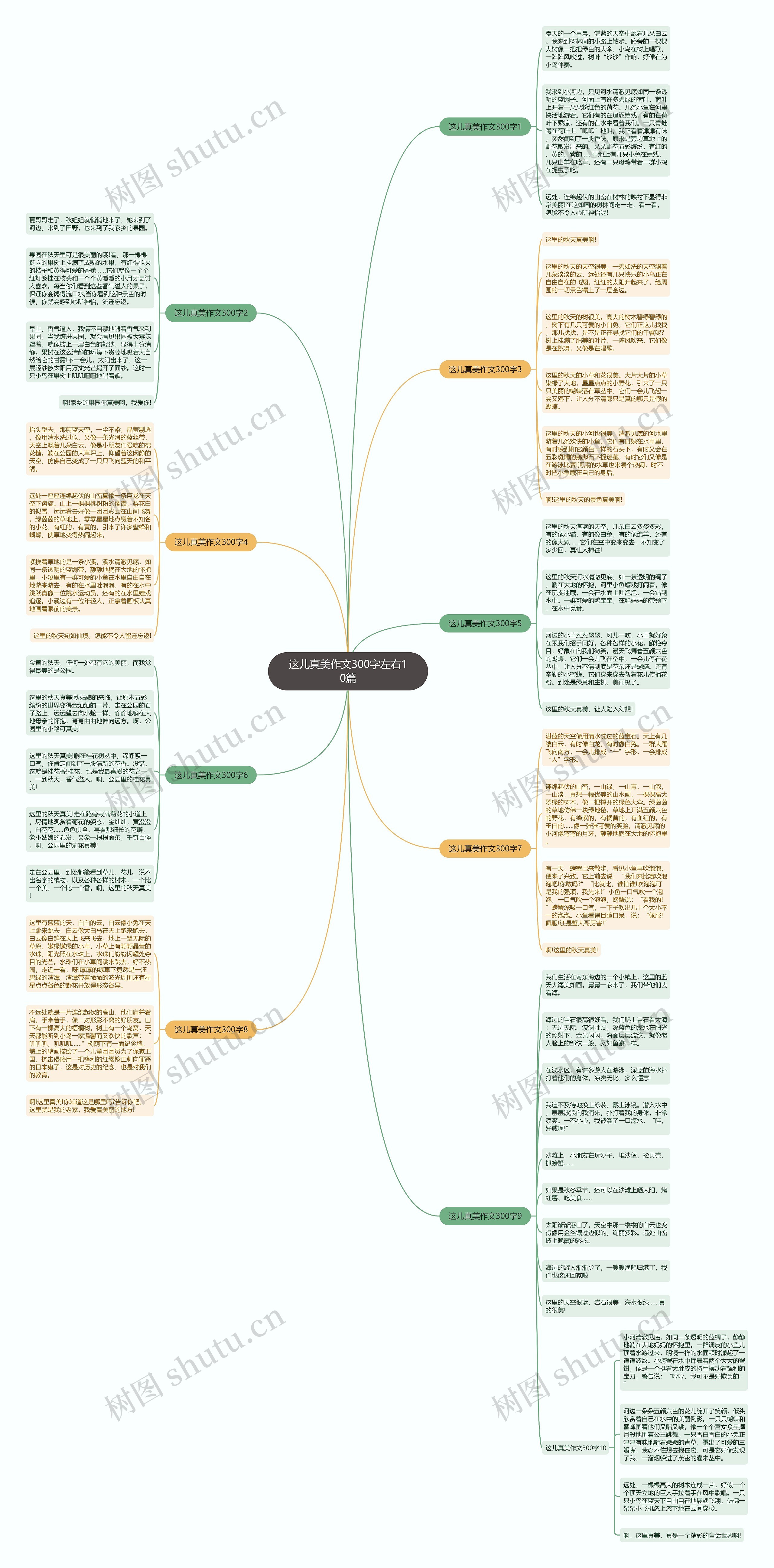 这儿真美作文300字左右10篇思维导图