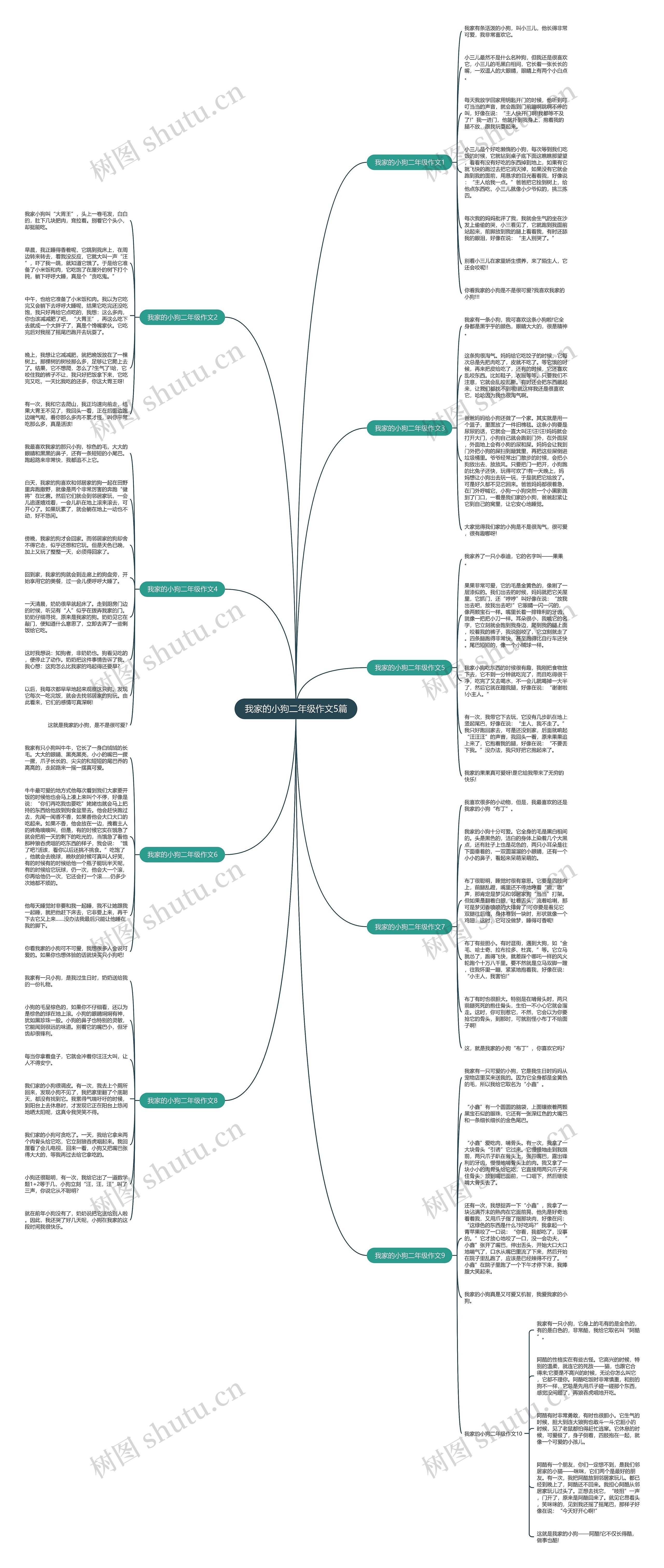 我家的小狗二年级作文5篇思维导图