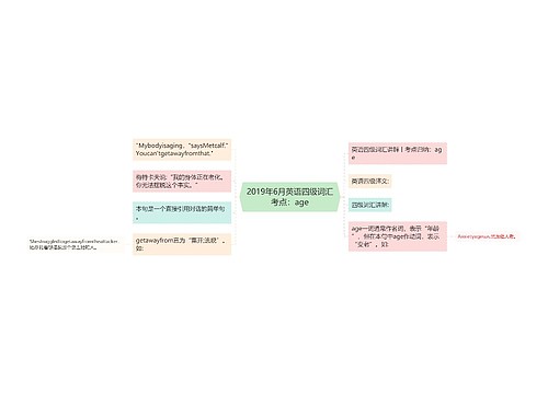 2019年6月英语四级词汇考点：age