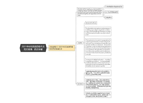 2021年6月英语四级作文范文背诵：西方快餐