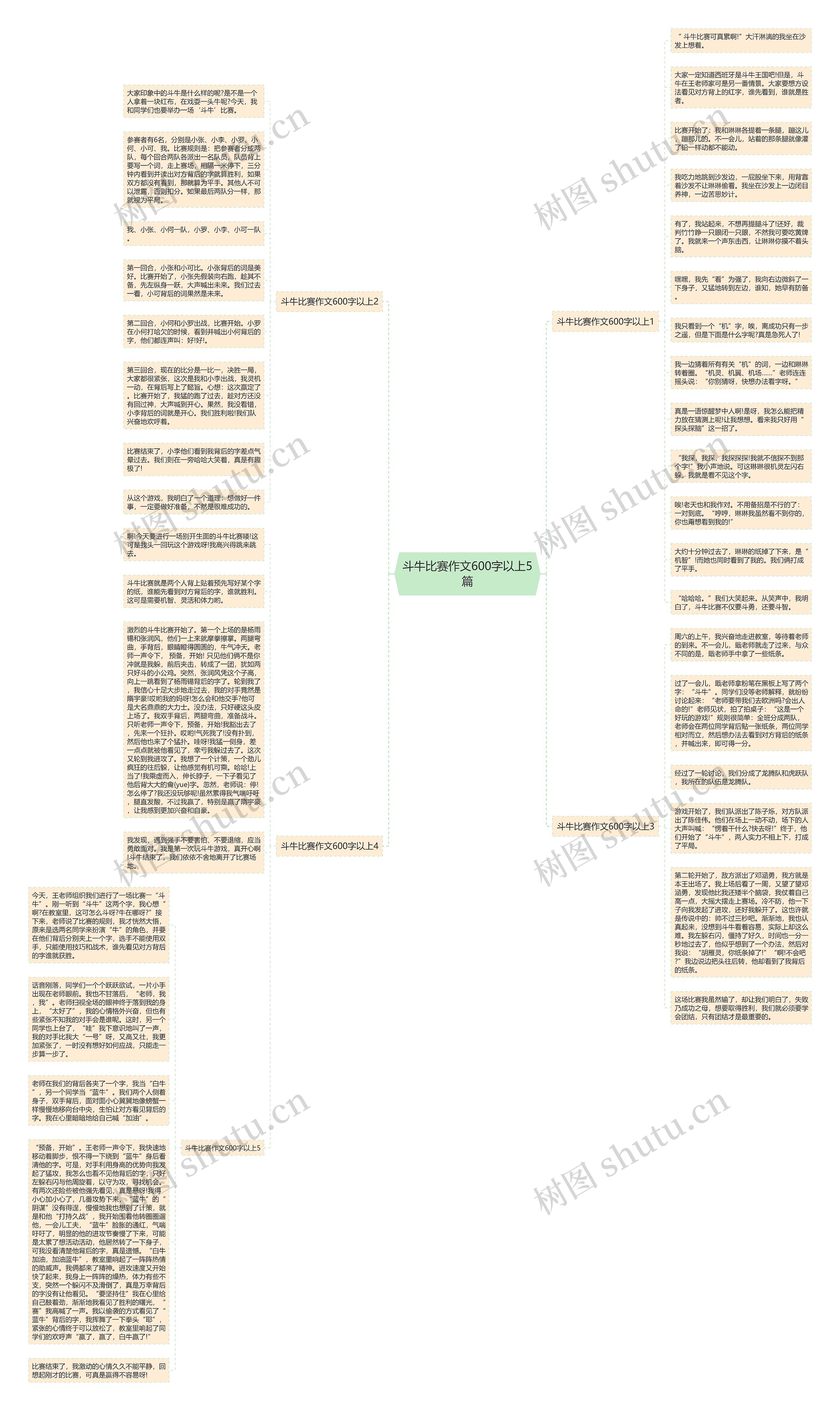 斗牛比赛作文600字以上5篇思维导图