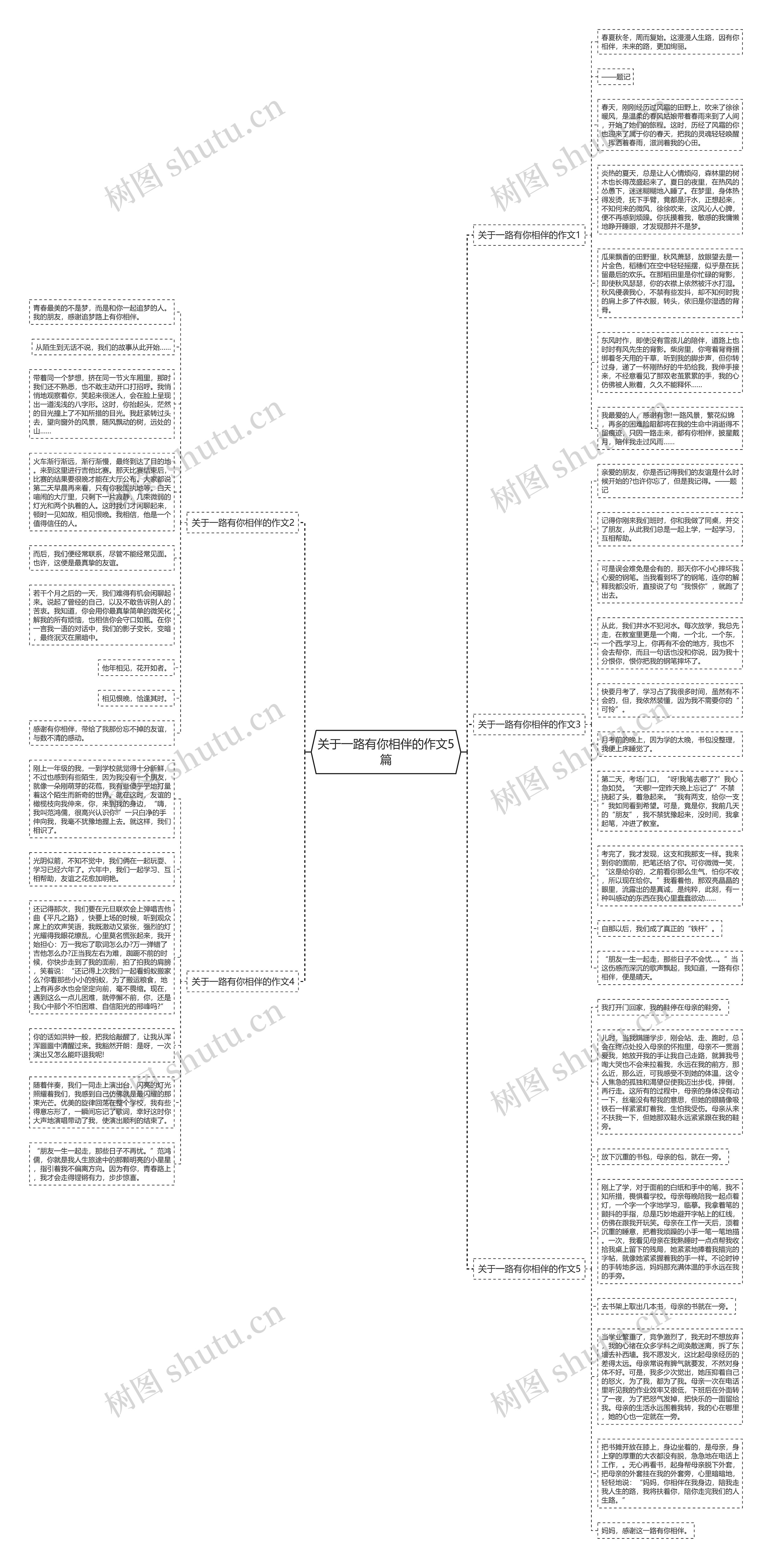 关于一路有你相伴的作文5篇思维导图