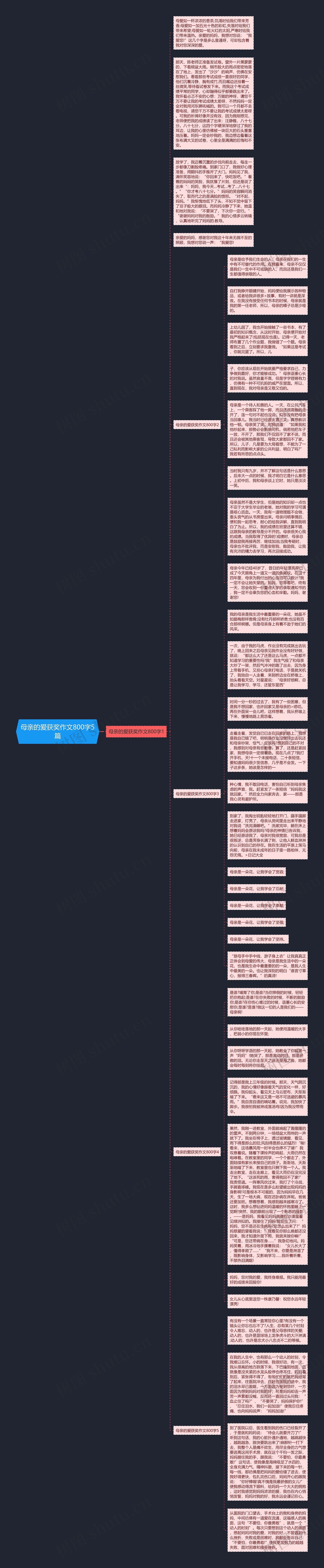 母亲的爱获奖作文800字5篇思维导图