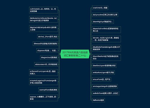 2017年6月英语六级高频词汇寒假背诵(二十七)