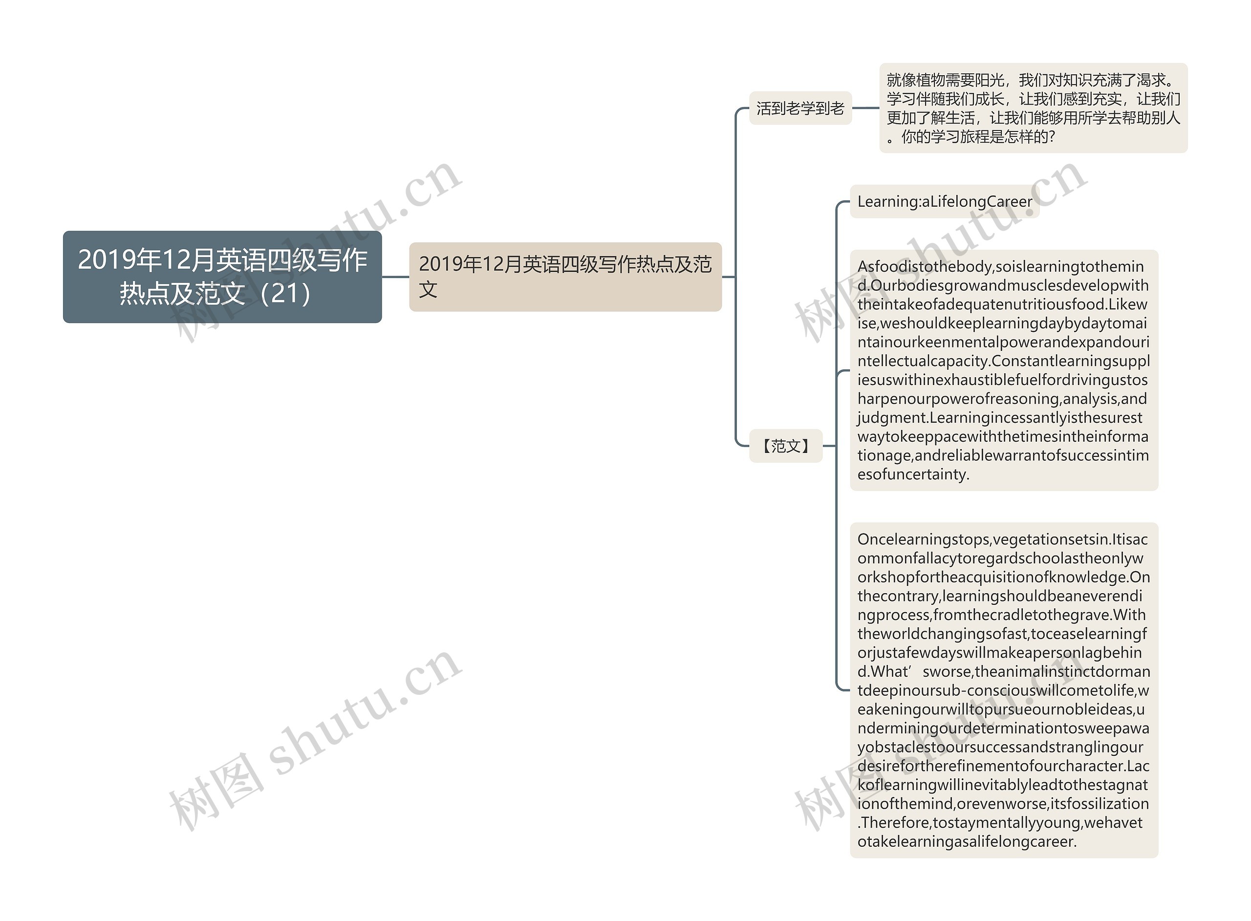 2019年12月英语四级写作热点及范文（21）思维导图