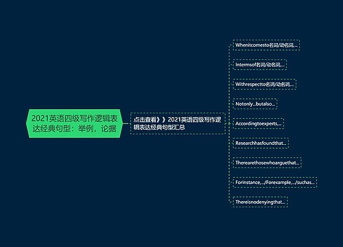 2021英语四级写作逻辑表达经典句型：举例，论据