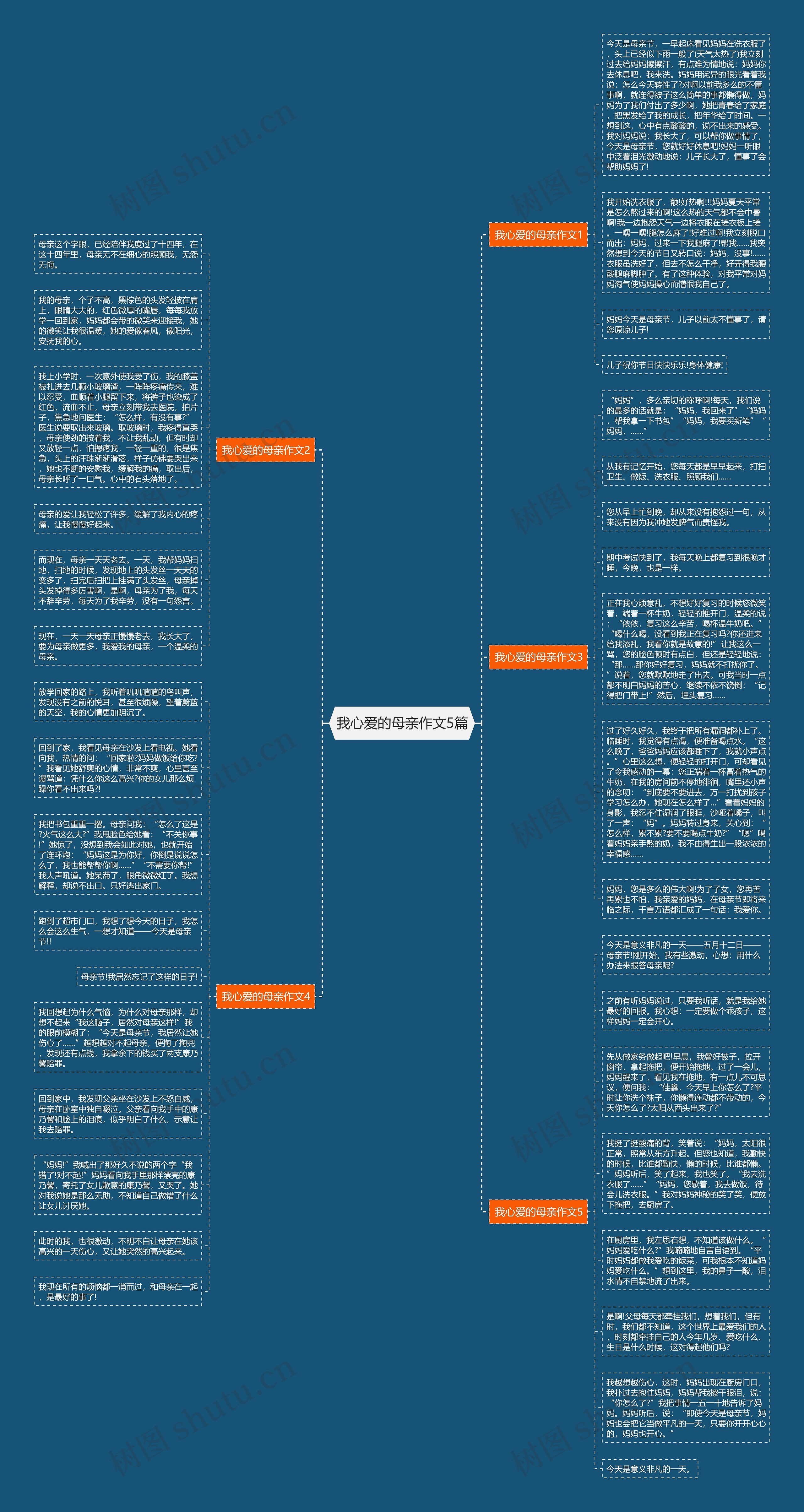 我心爱的母亲作文5篇思维导图