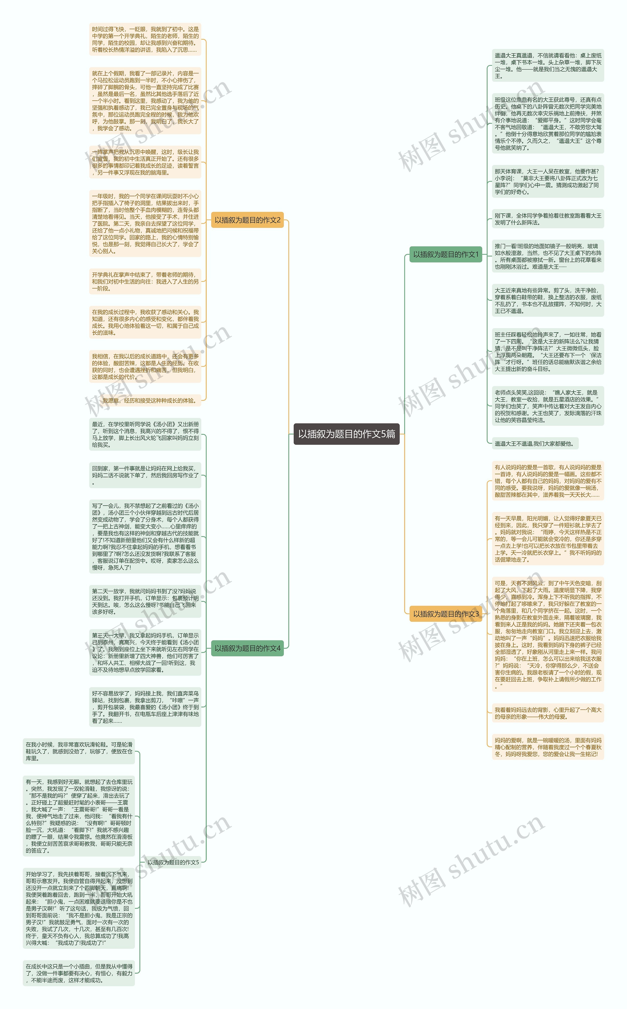 以插叙为题目的作文5篇思维导图