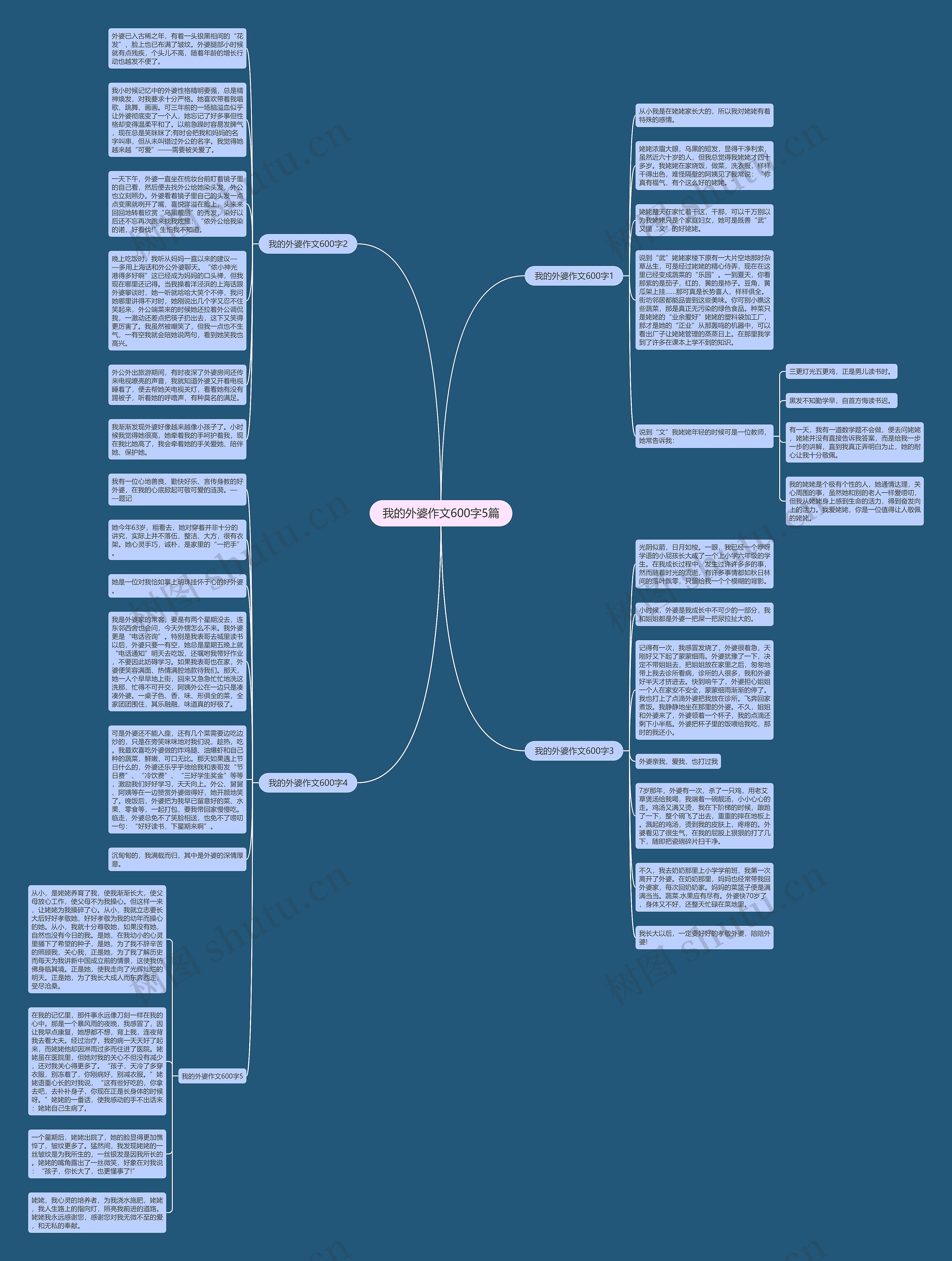 我的外婆作文600字5篇思维导图
