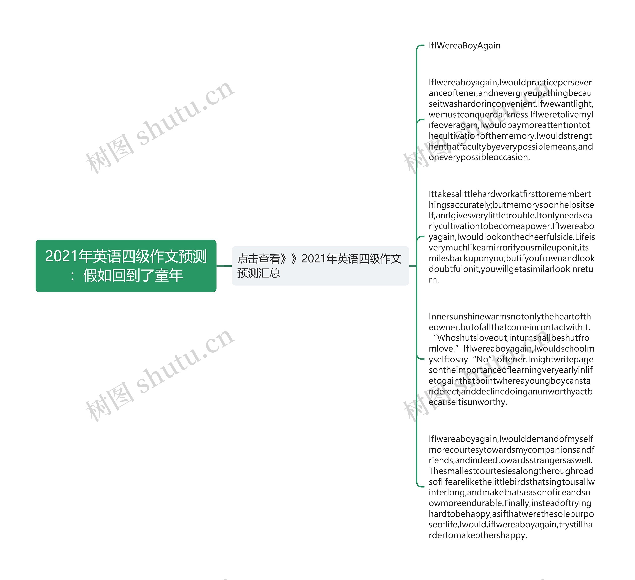 2021年英语四级作文预测：假如回到了童年