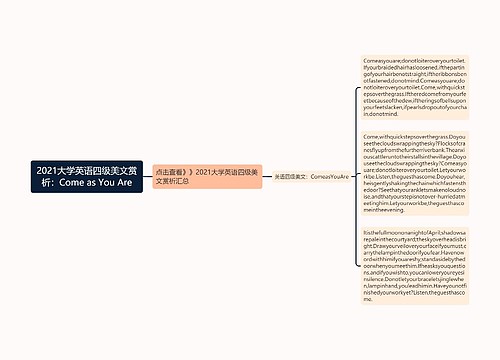 2021大学英语四级美文赏析：Come as You Are