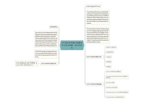 2018年6月英语六级满分作文范文讲解：旅行的好处