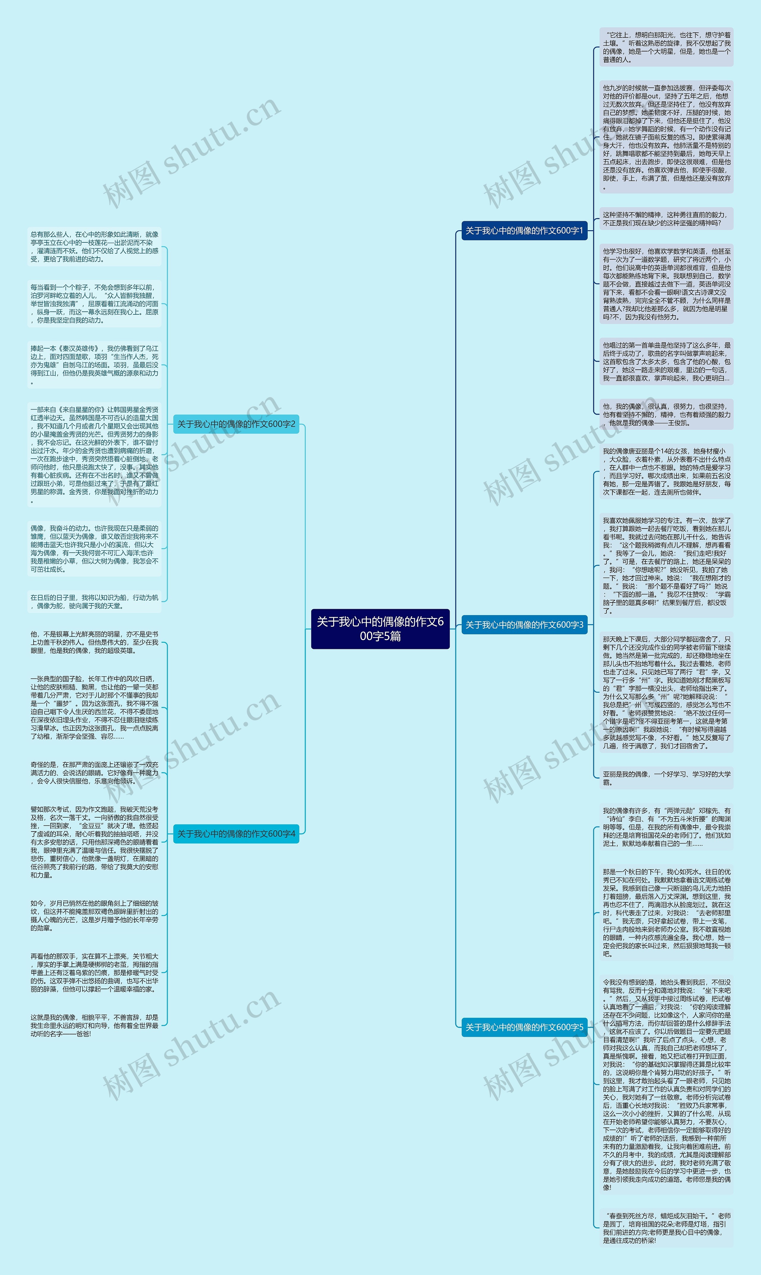 关于我心中的偶像的作文600字5篇思维导图