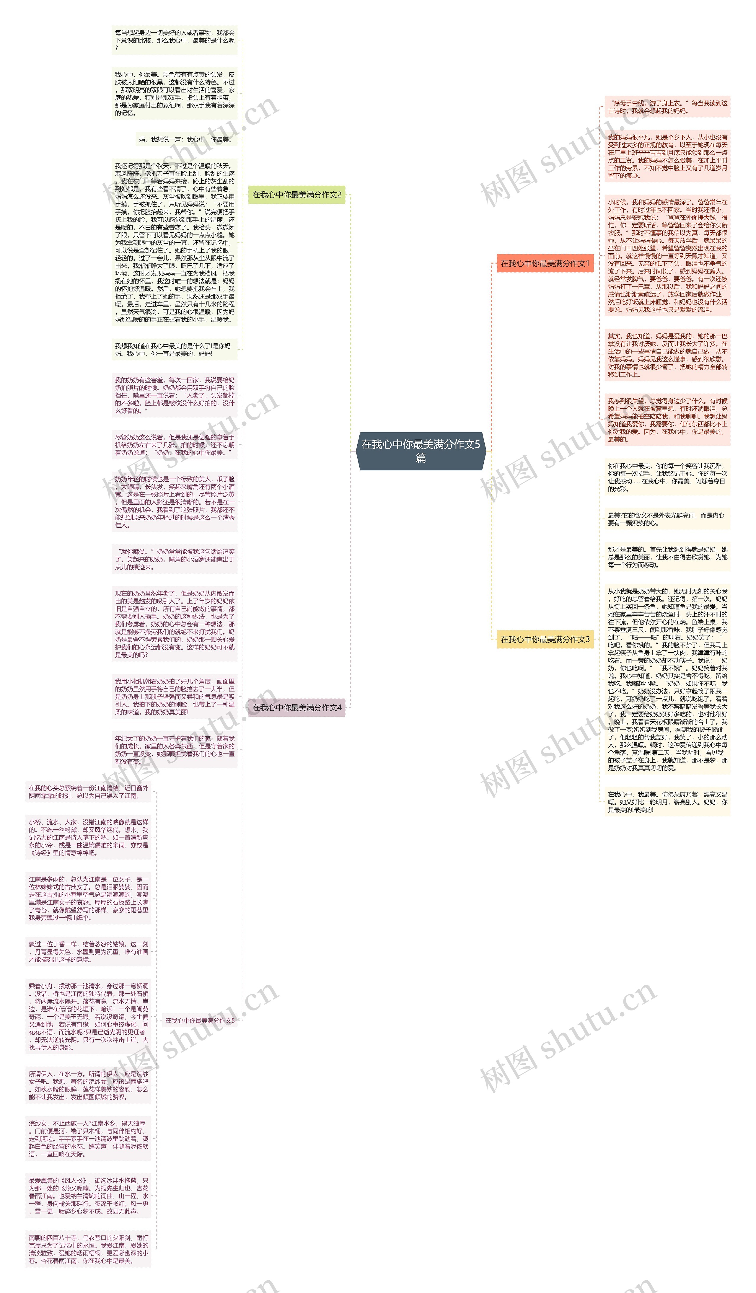 在我心中你最美满分作文5篇思维导图