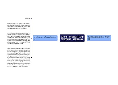 2019年12月四级作文常考话题及模板：帮助受灾者