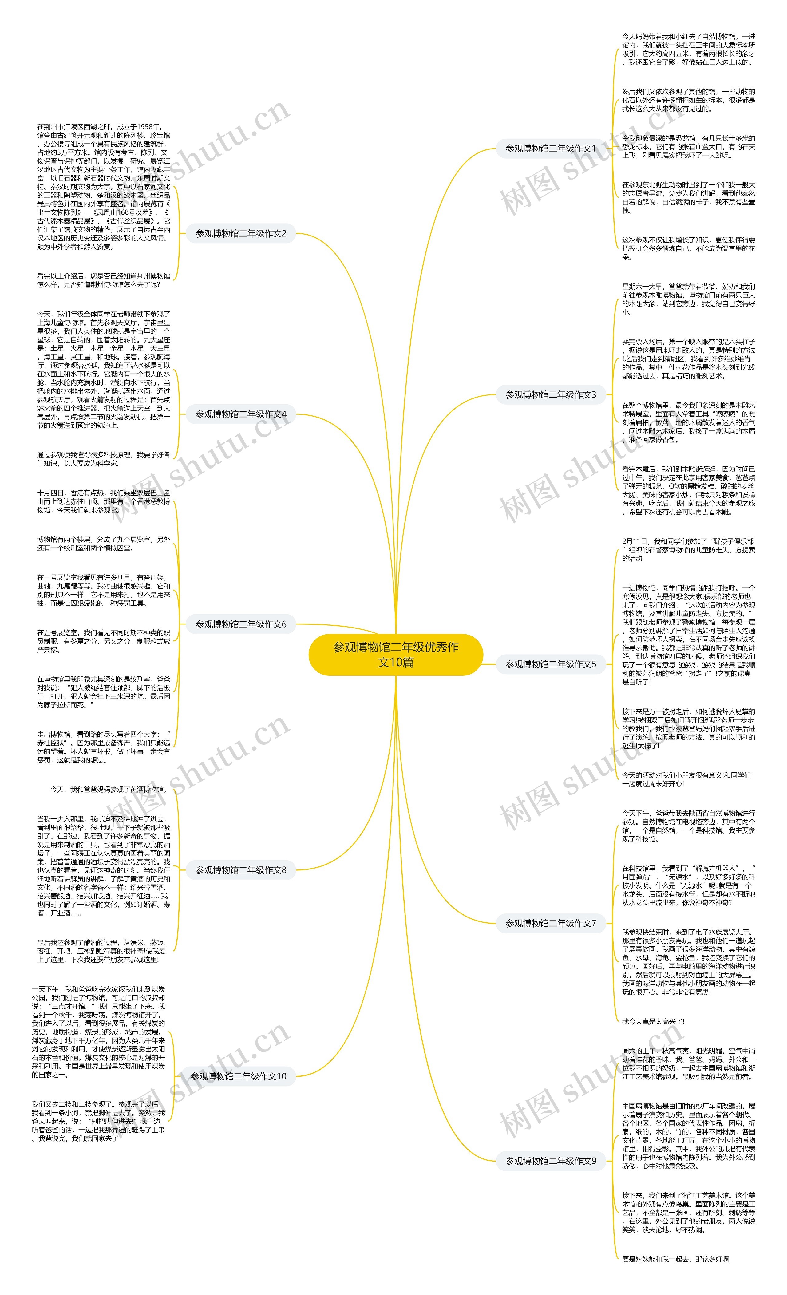 参观博物馆二年级优秀作文10篇思维导图