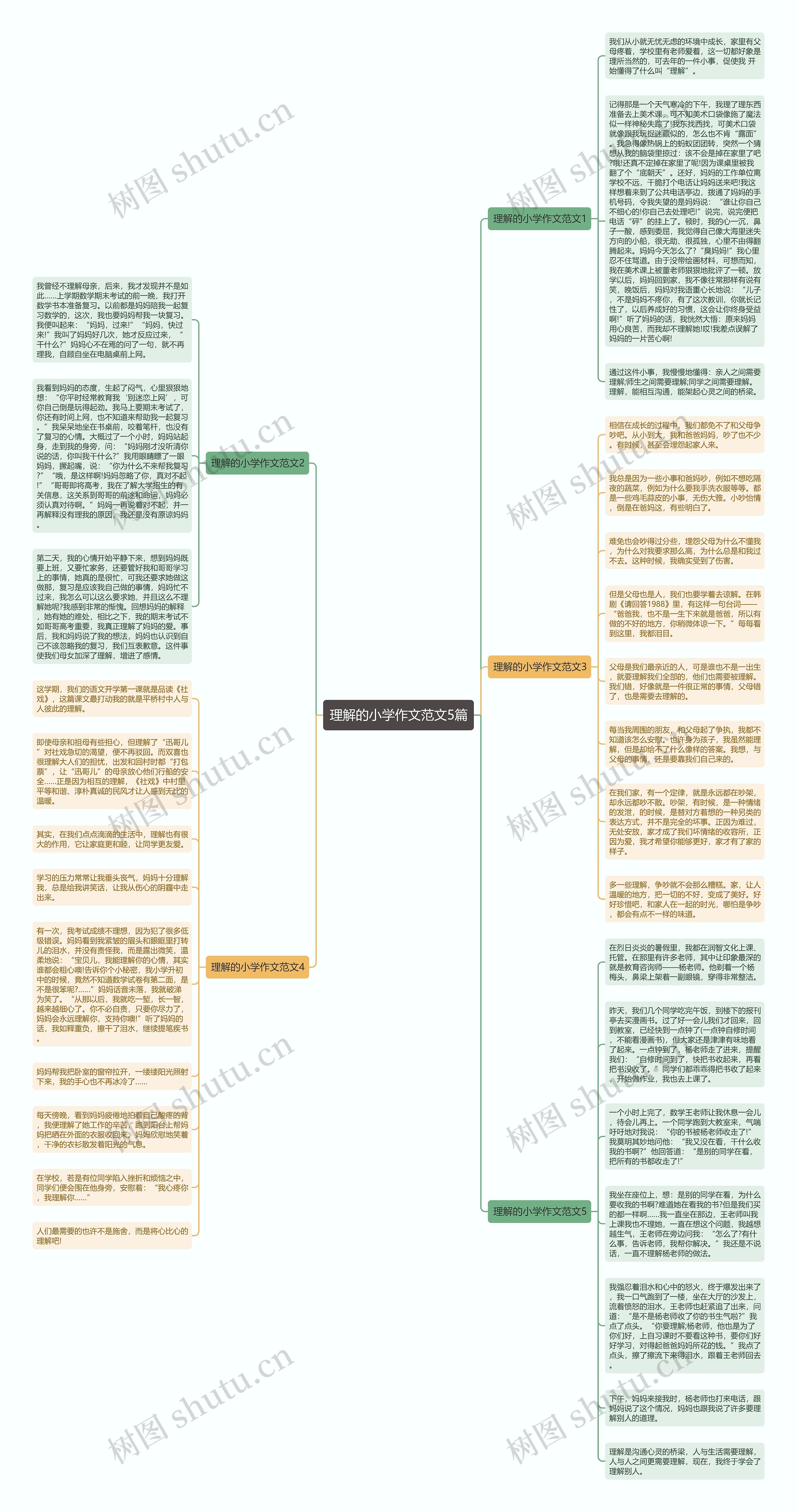 理解的小学作文范文5篇思维导图