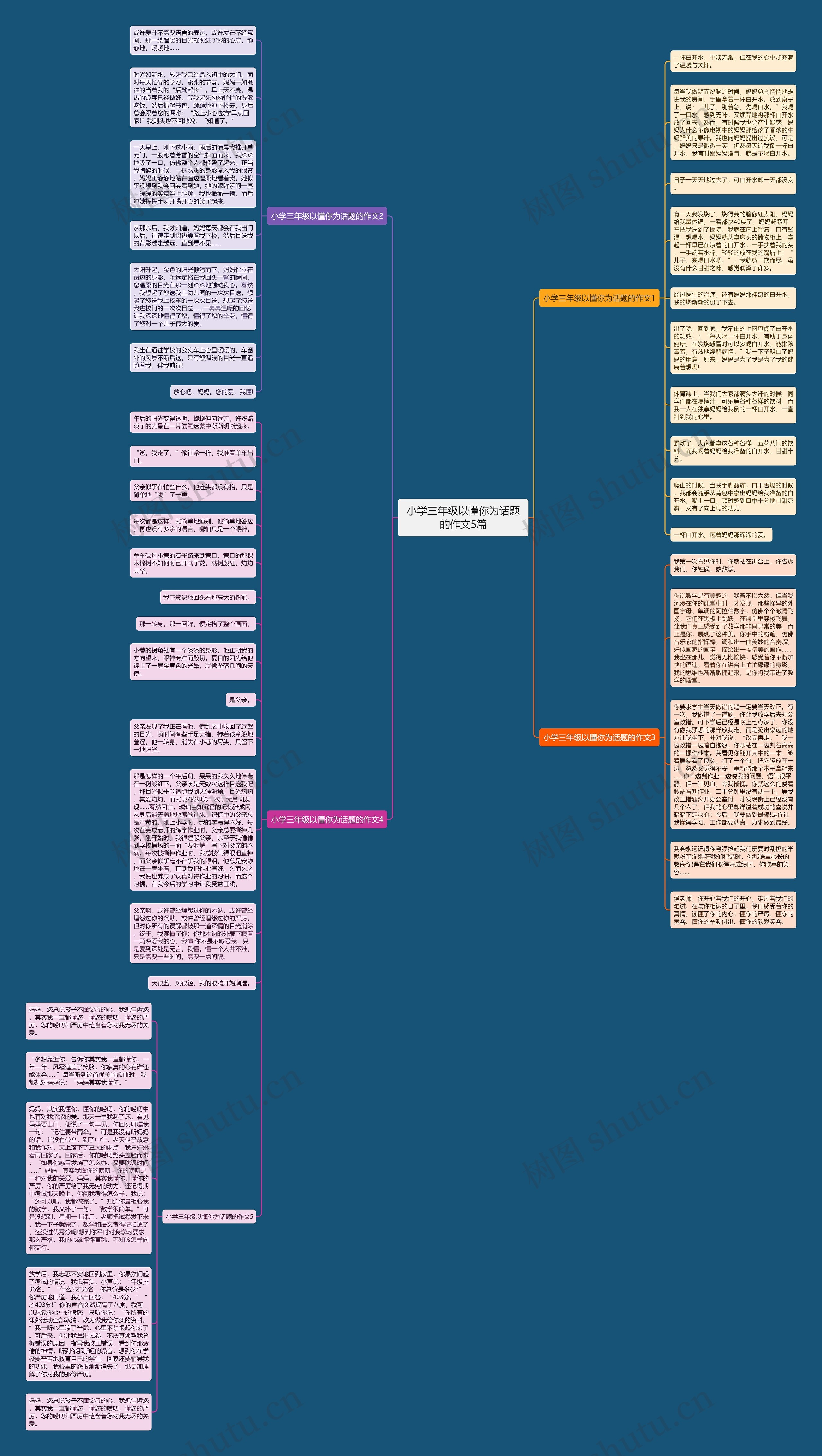小学三年级以懂你为话题的作文5篇思维导图
