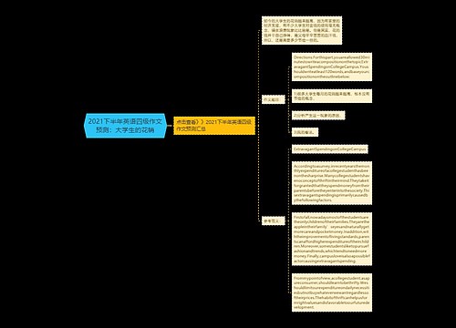 2021下半年英语四级作文预测：大学生的花销