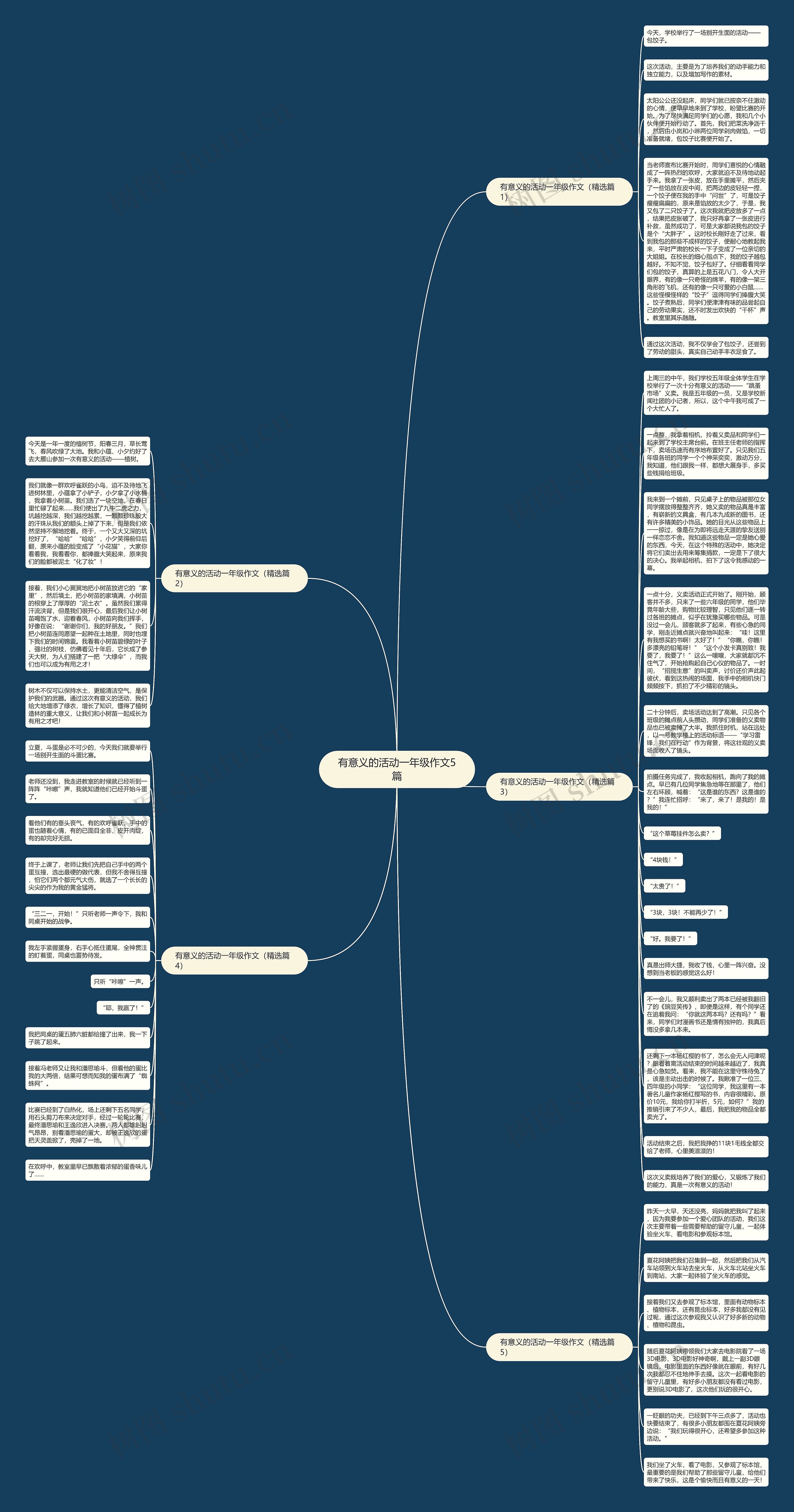 有意义的活动一年级作文5篇思维导图