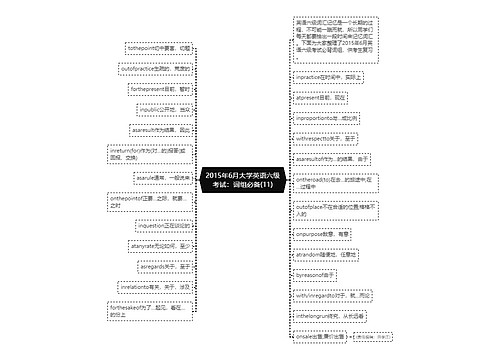 2015年6月大学英语六级考试：词组必备(11)