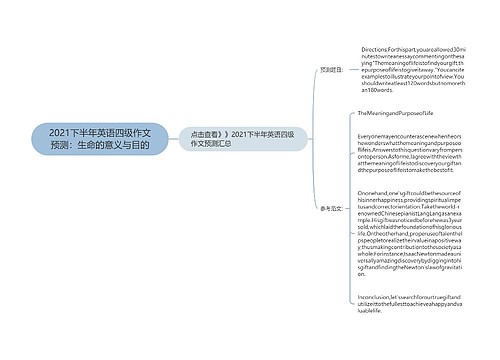 2021下半年英语四级作文预测：生命的意义与目的