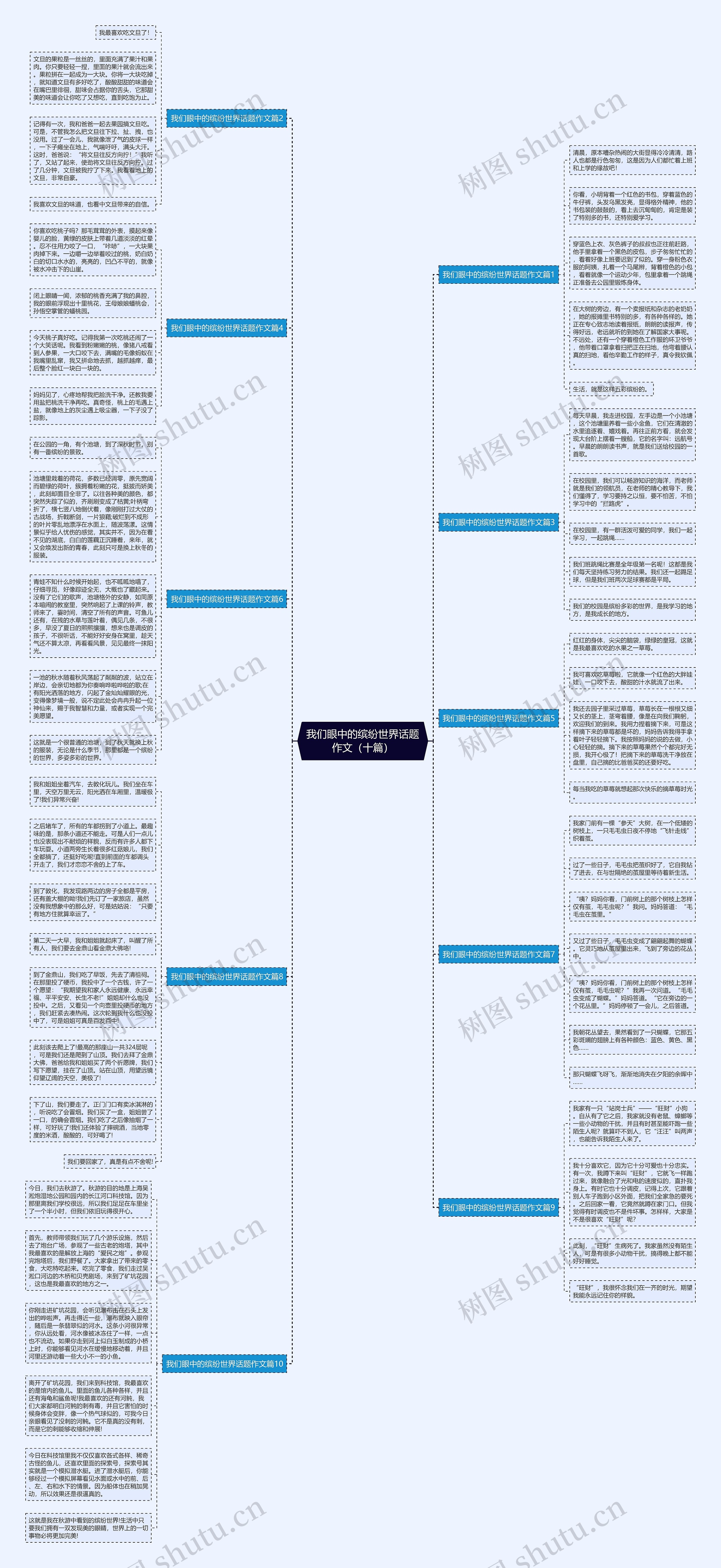 我们眼中的缤纷世界话题作文（十篇）思维导图