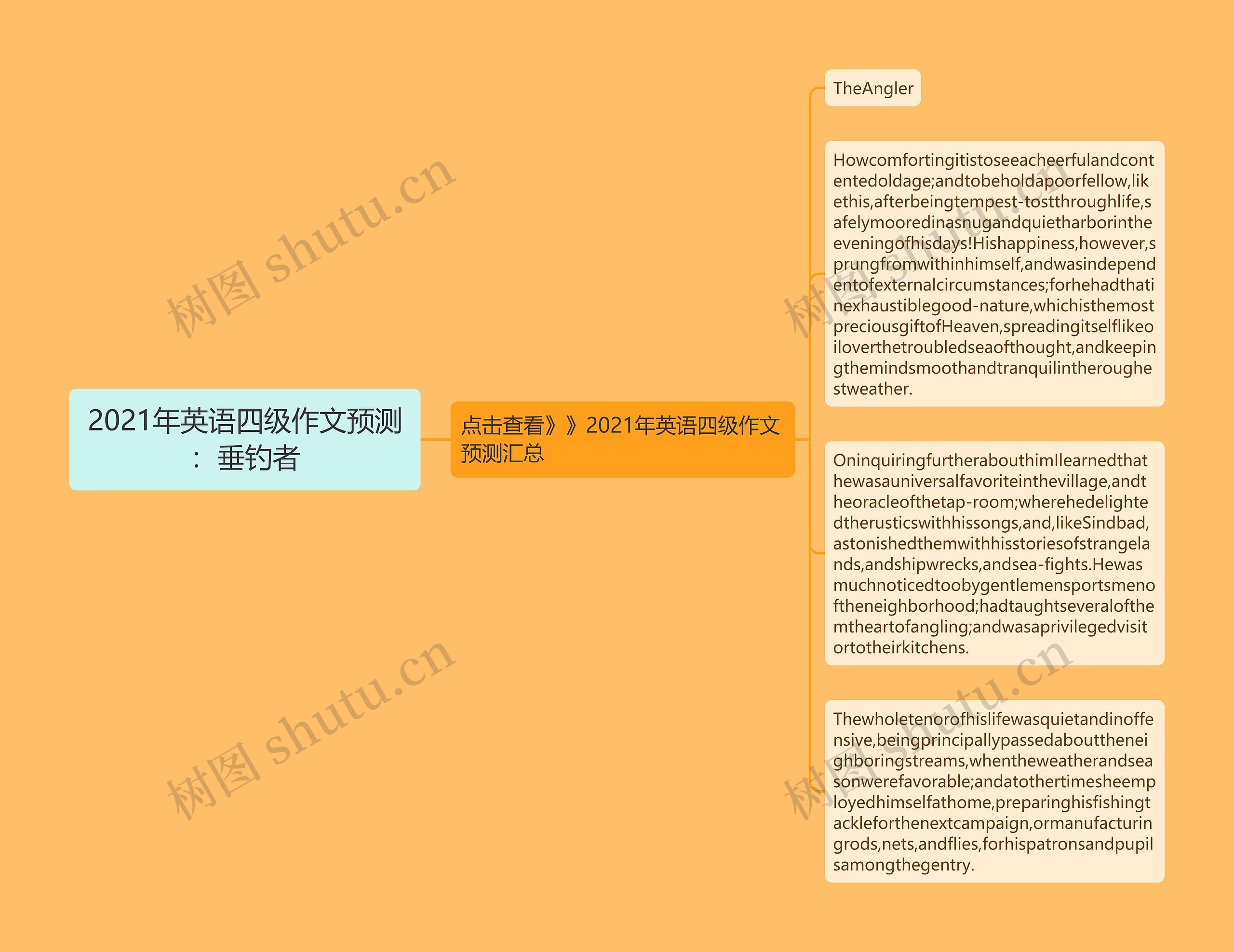 2021年英语四级作文预测：垂钓者思维导图