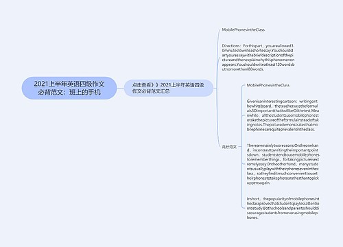 2021上半年英语四级作文必背范文：班上的手机