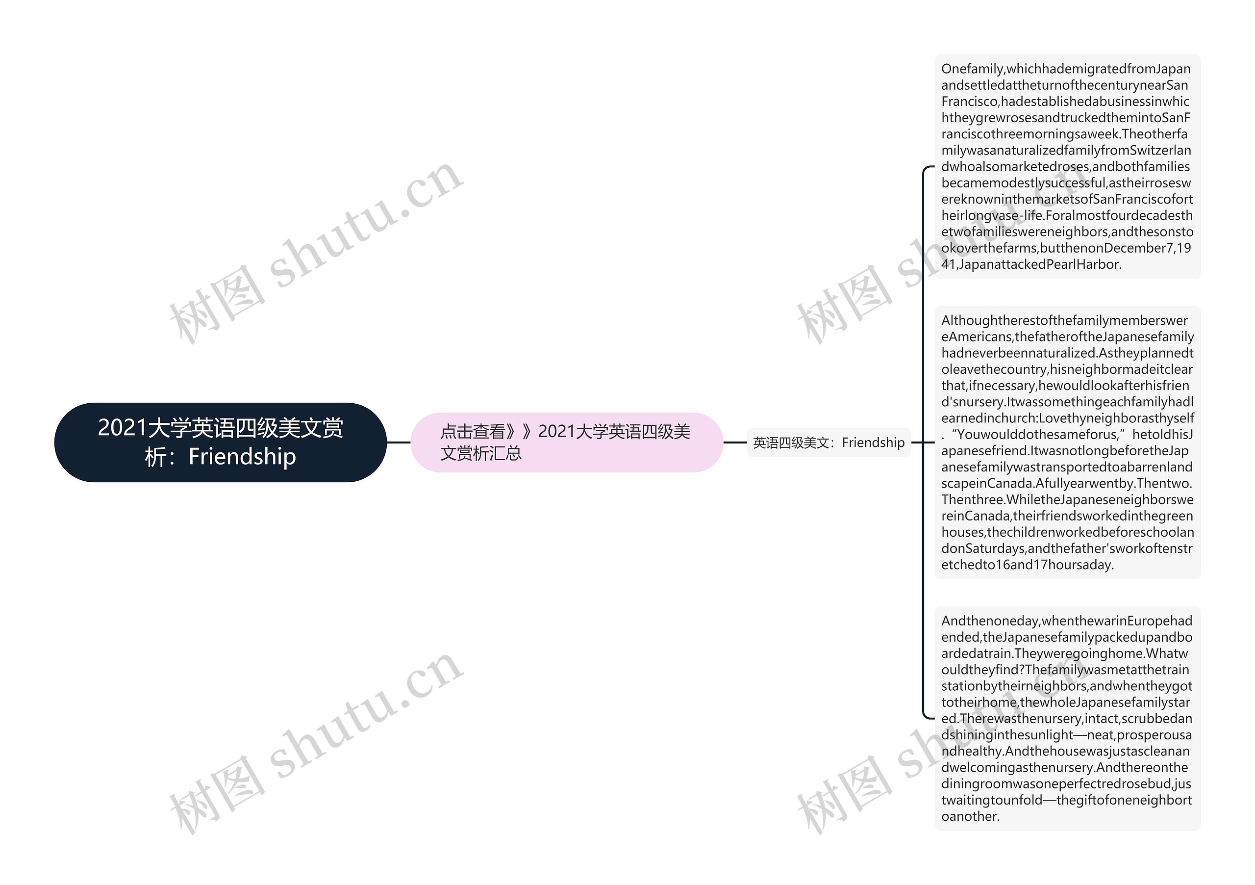 2021大学英语四级美文赏析：Friendship思维导图