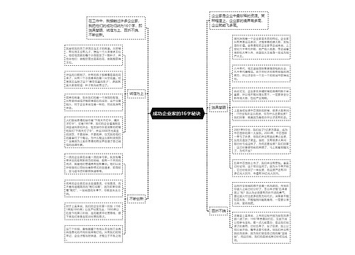 成功企业家的16字秘诀 