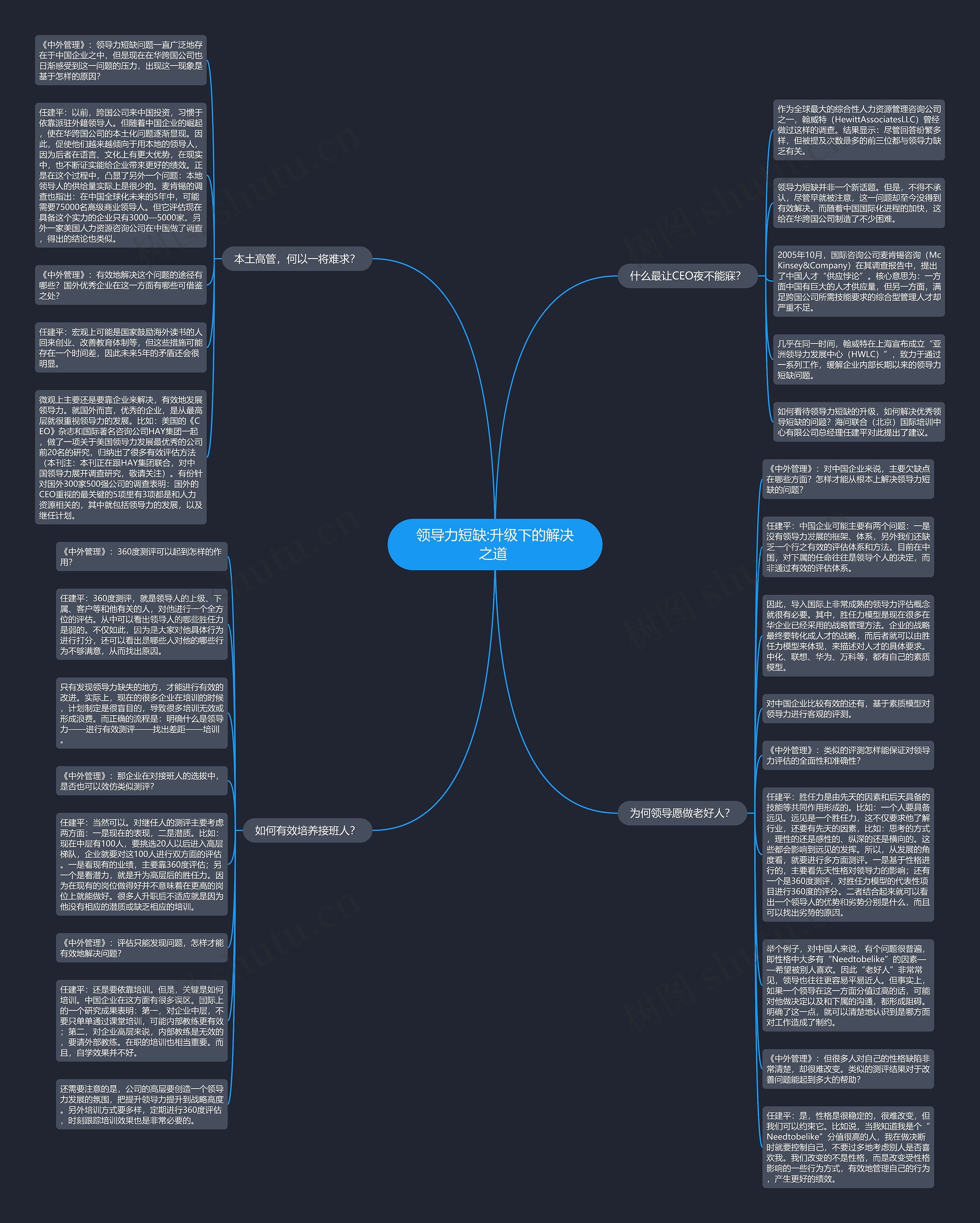 领导力短缺:升级下的解决之道 思维导图