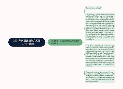 2021年英语四级作文预测：工作不满意