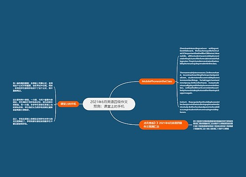 2021年6月英语四级作文预测：课堂上的手机