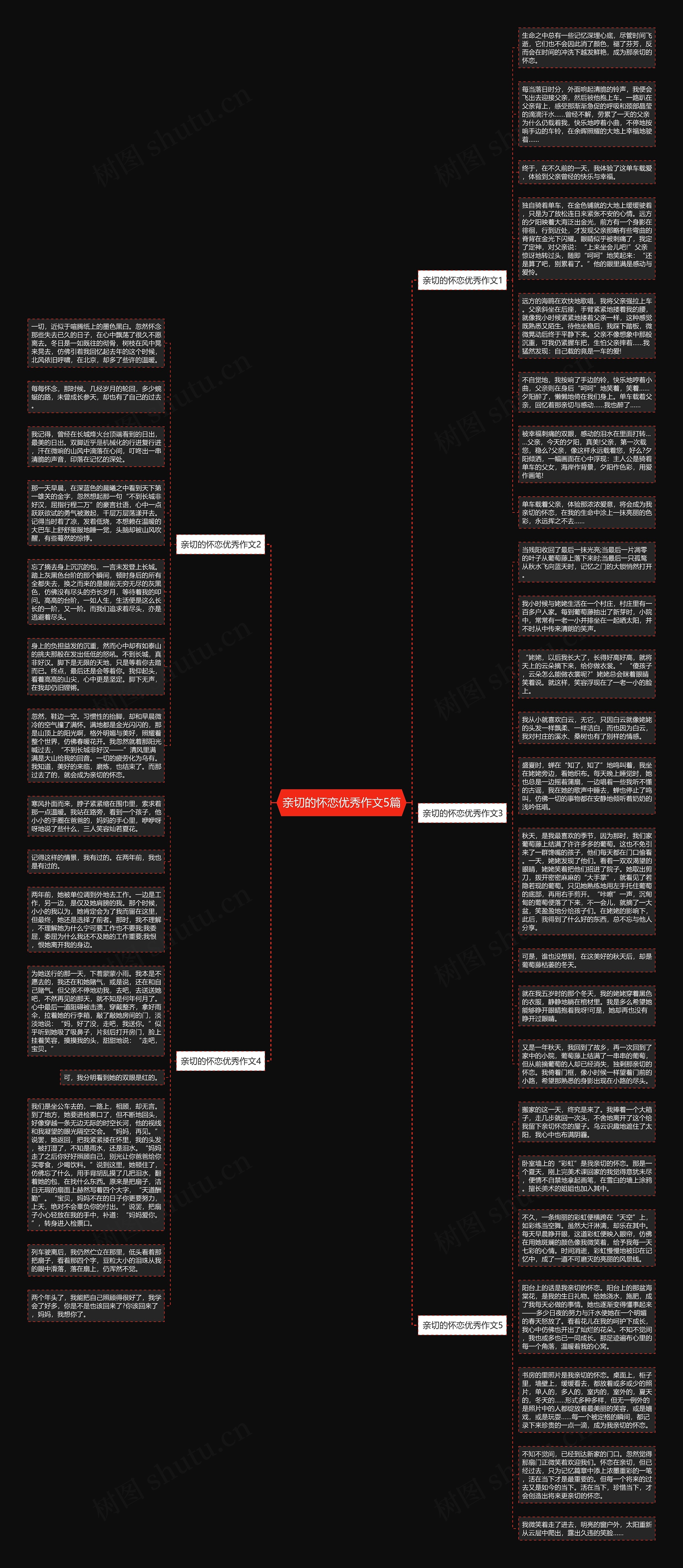 亲切的怀恋优秀作文5篇思维导图