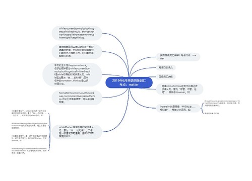 2019年6月英语四级词汇考点：matter