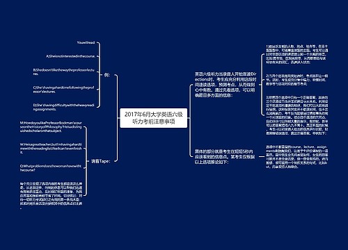 2017年6月大学英语六级听力考前注意事项