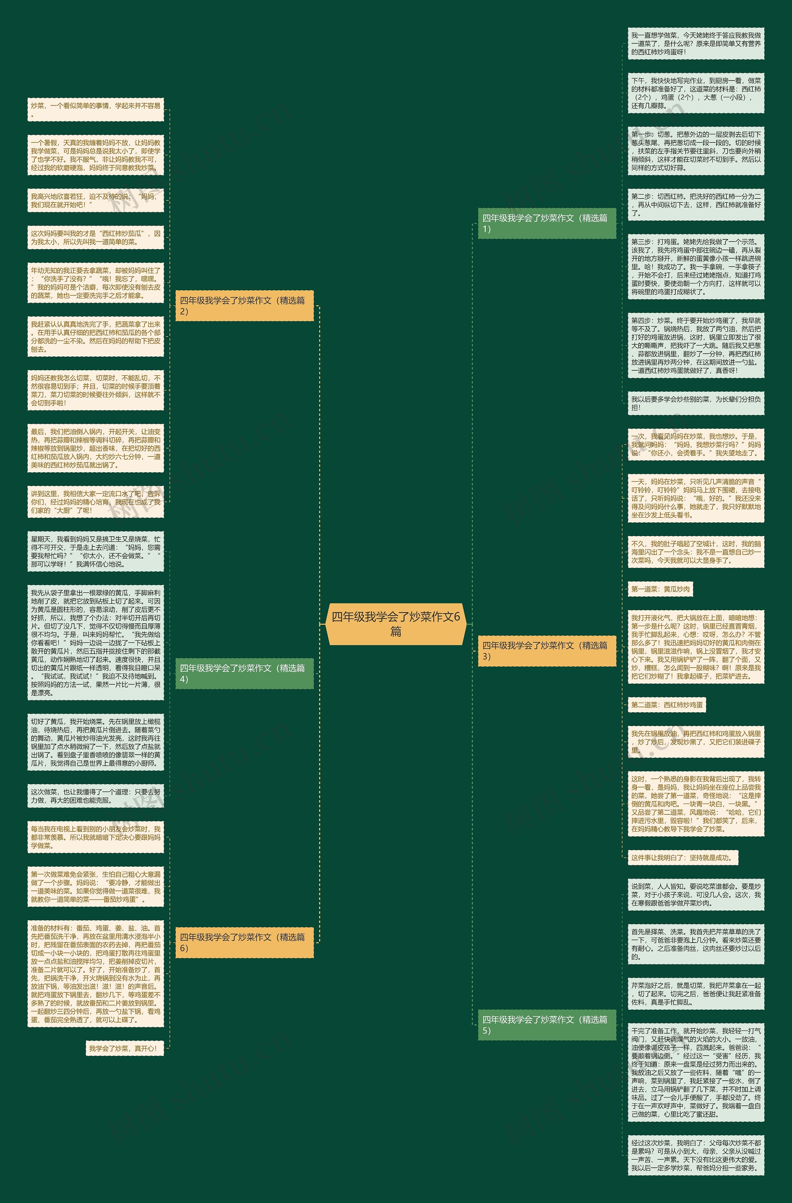 四年级我学会了炒菜作文6篇思维导图