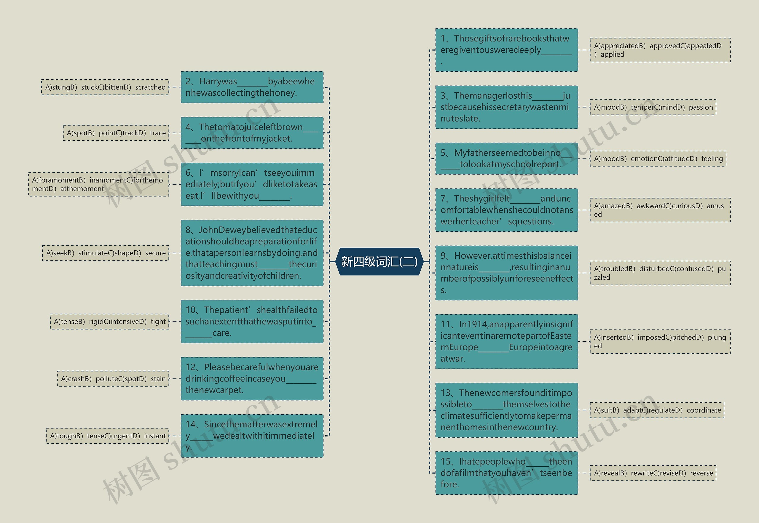 新四级词汇(二)思维导图