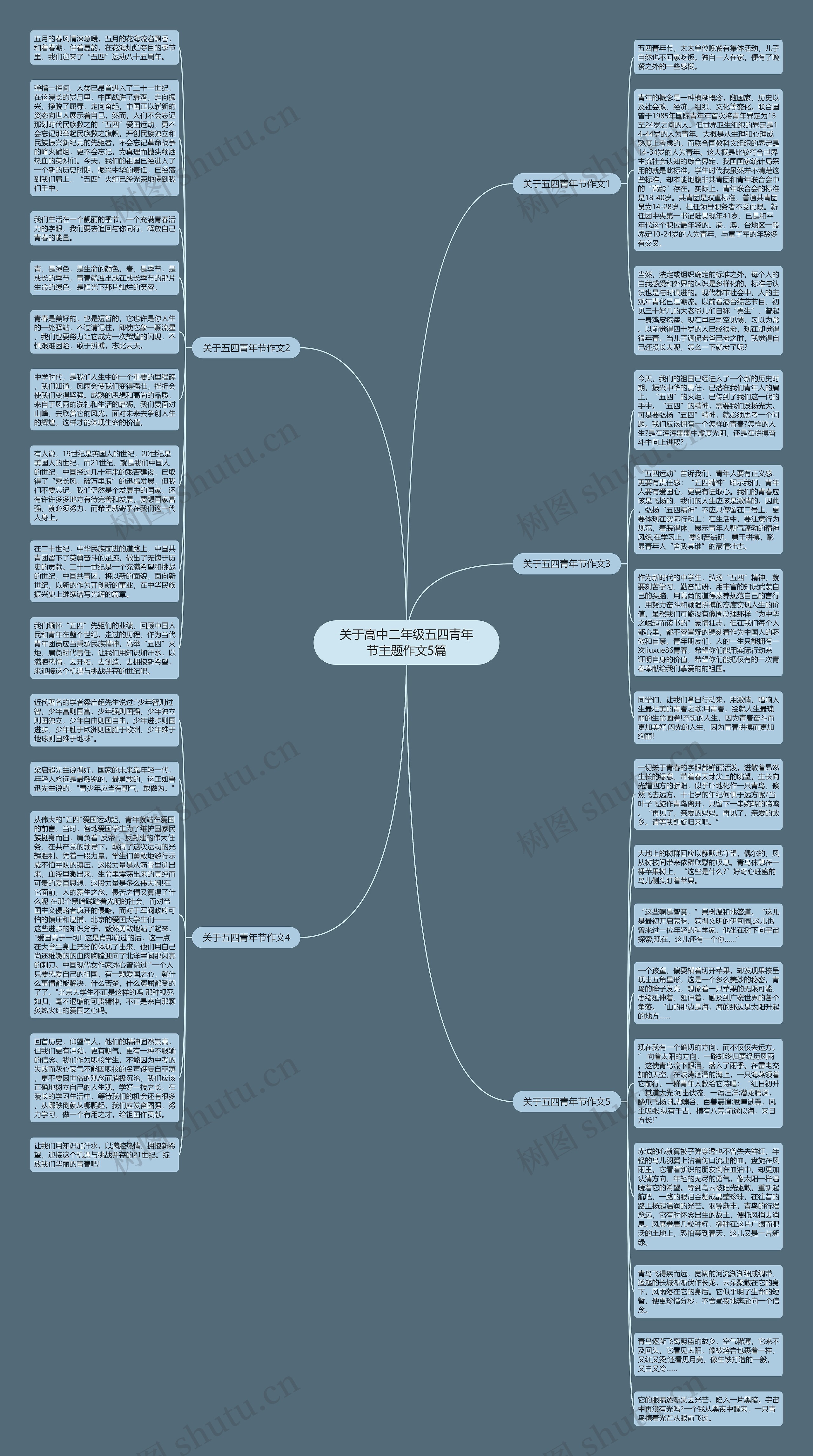 关于高中二年级五四青年节主题作文5篇思维导图