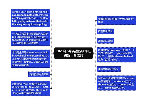 2020年6月英语四级词汇讲解：合成词