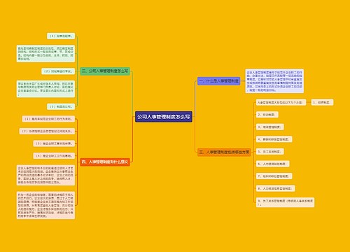 公司人事管理制度怎么写