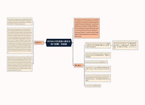 2016年12月英语六级作文热门话题：自助游